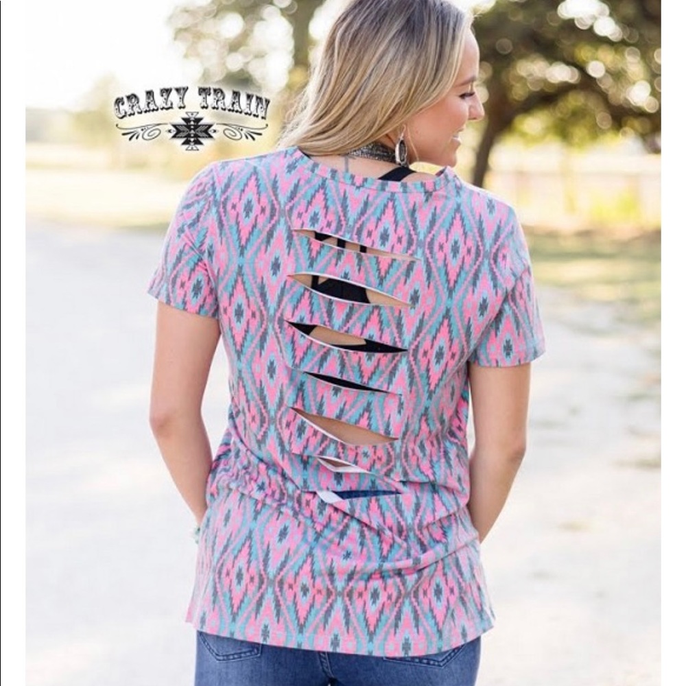 Crazy train tribal pink and blue